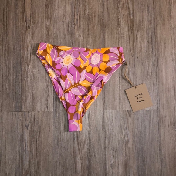 Stone Fox swim Sumatra retro bloom bottom high waistmodest bohosize S NWT